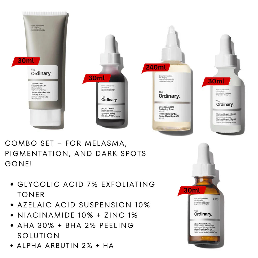The Ordinary Combo Set – For Melasma, Pigmentation, and Dark Spots Gone!